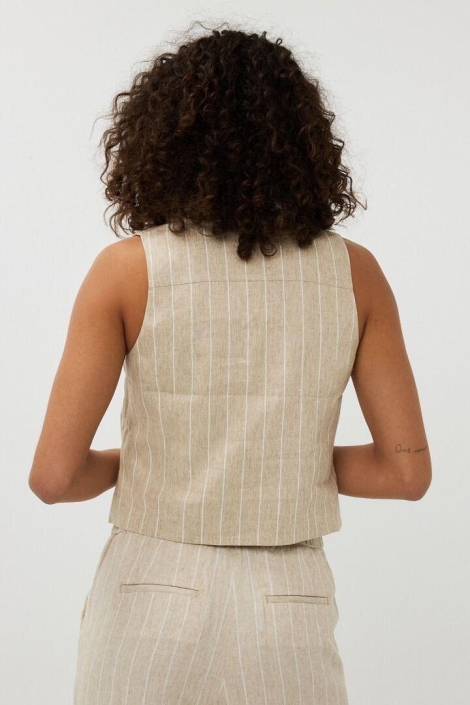 EsQualo gilet linen stripe